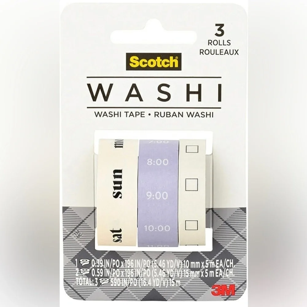 Scotch Expressions Washi Tape, Journaling and Calendar Design 6 pack